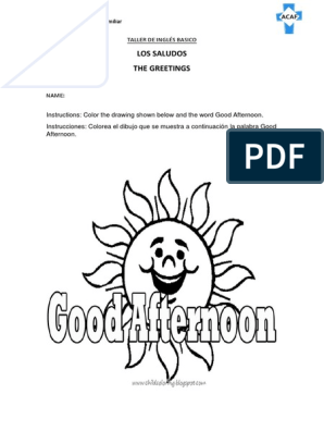 The greetings gafternoon pdf