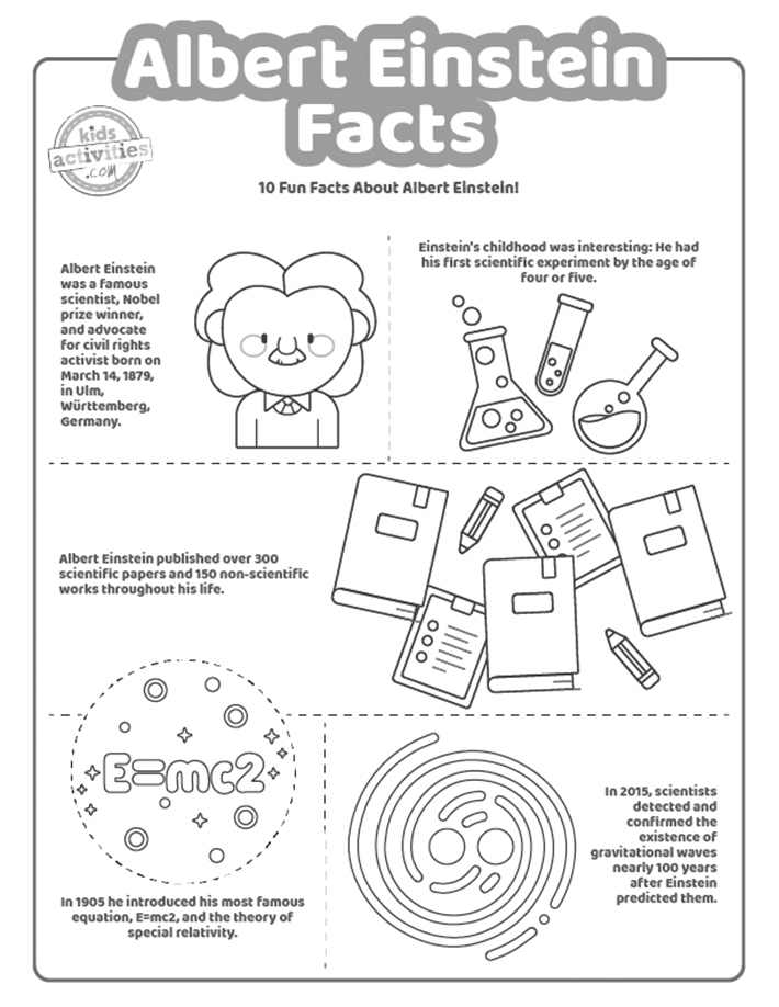 Albert einstein facts free printables kids activities blog