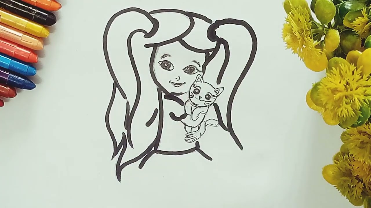 Nastya coloring page drawing painting and colouring for toddlers and kids nastya easydrawings