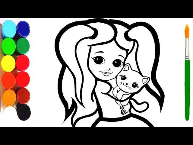 Nastya drawing painting and coloring for kids and toddlers draw nastya nastya doll drawing