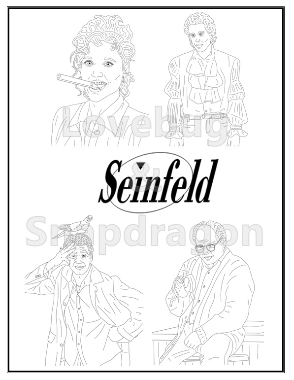 Seinfeld coloring book cover page by pi