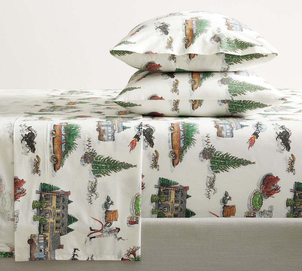 National lampoons christmas vacationâ percale sheet set pottery barn