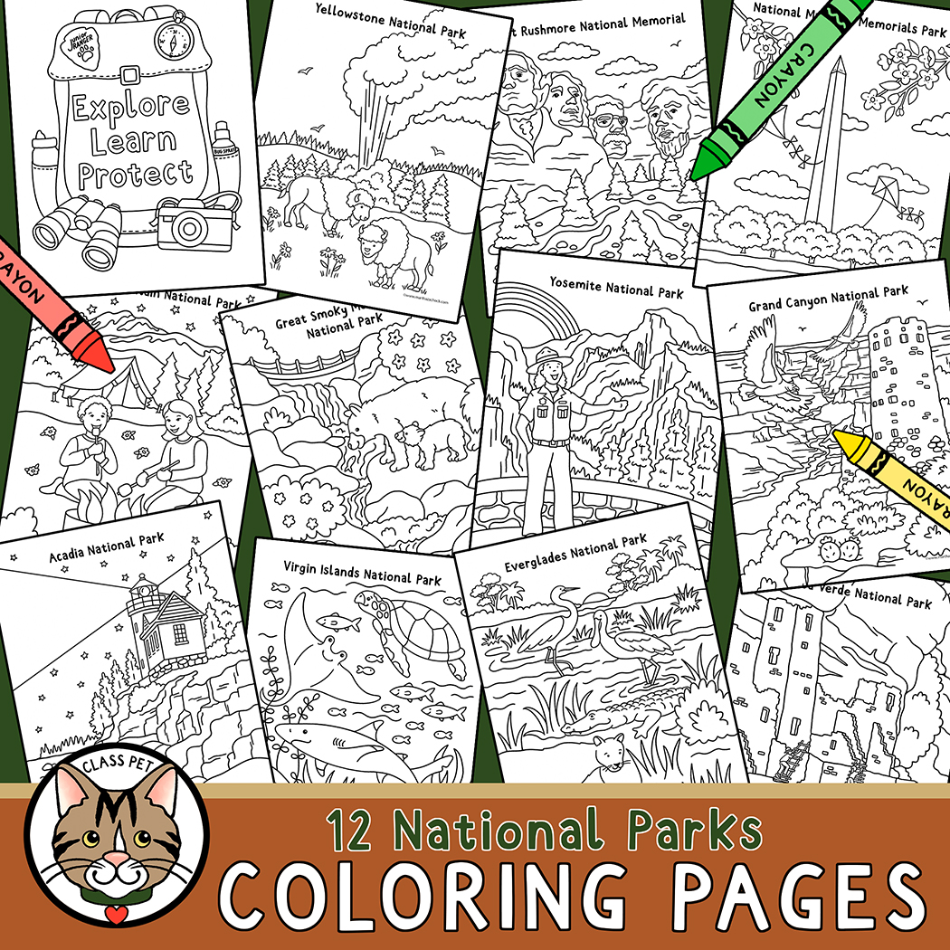 National parks coloring pages made by teachers