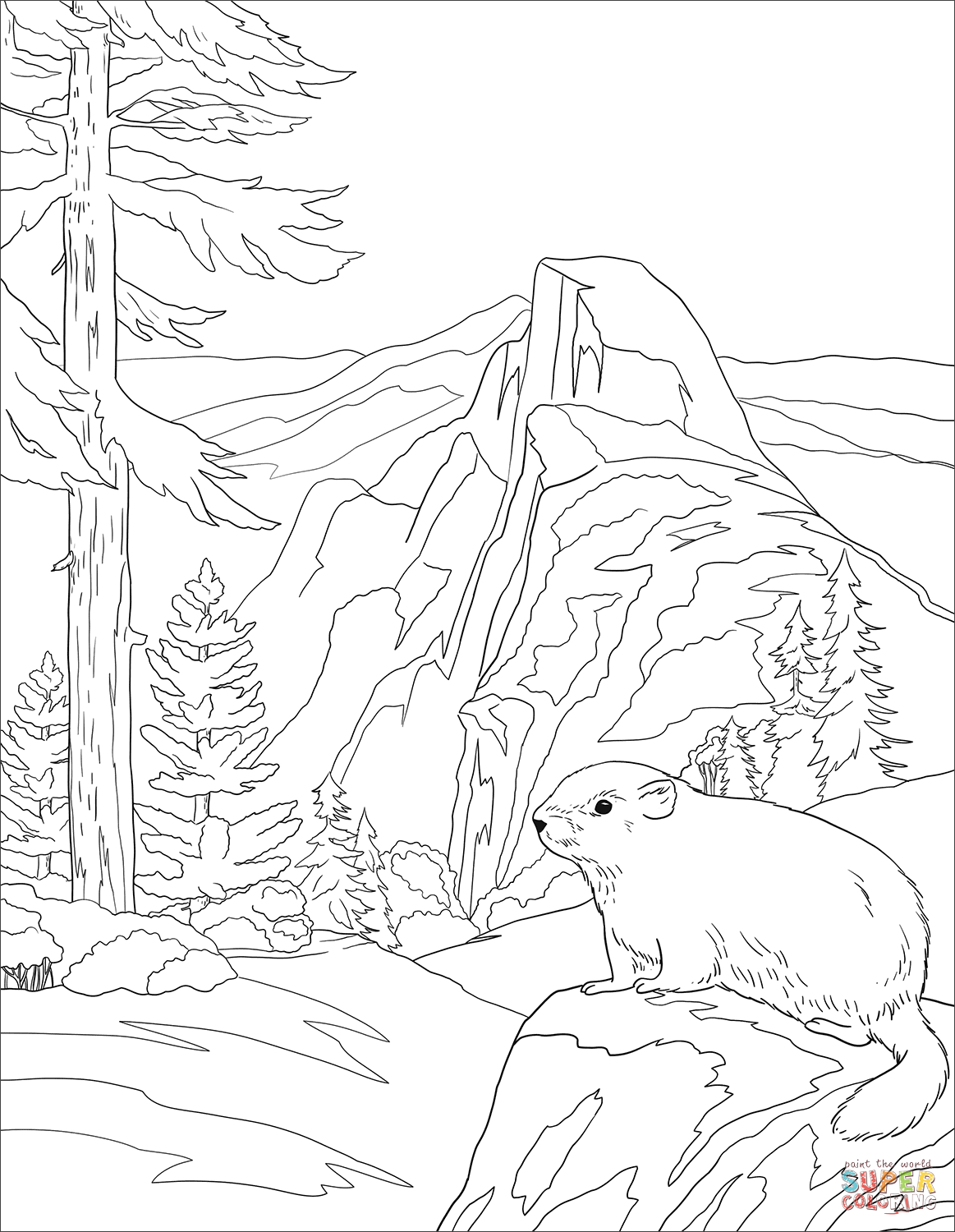Yosemite national park coloring page free printable coloring pages