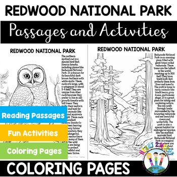 Redwood national park unit with coloring pages sheets activities