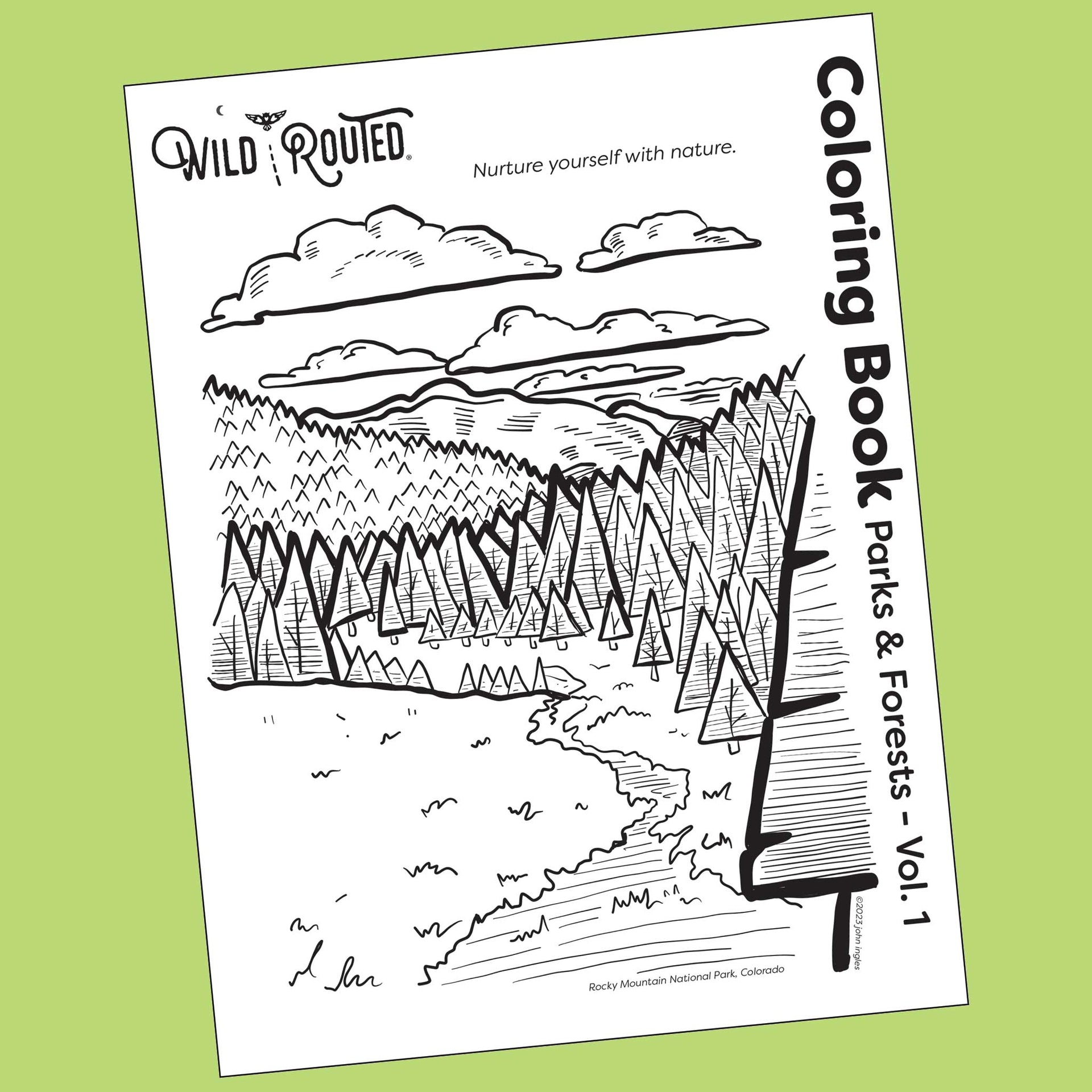 National parks forests coloring book vol