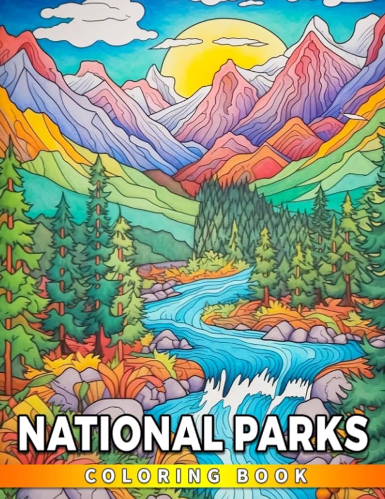 National park coloring book beautiful landscape coloring pages for all ages explore all around the world grant katherine books