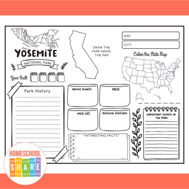 National parks worksheets