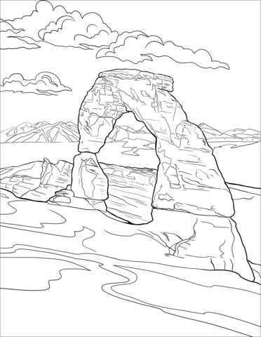 Arches national park coloring page free printable coloring pages