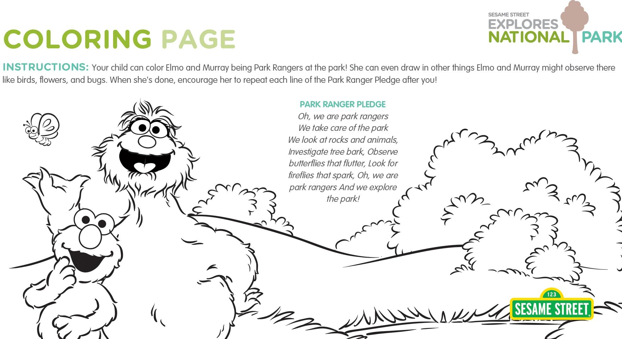 National parks printables sesame street pbs learningmedia