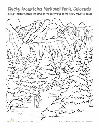 Rocky mountains national park worksheet education coloring pages rocky mountain national park national parks