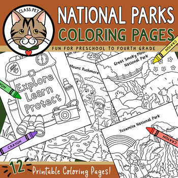 National parks coloring pages tpt