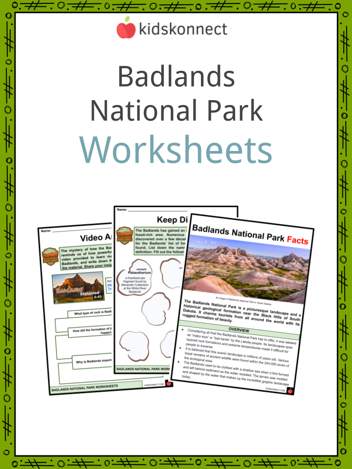 Badlands national park worksheets facts history geography