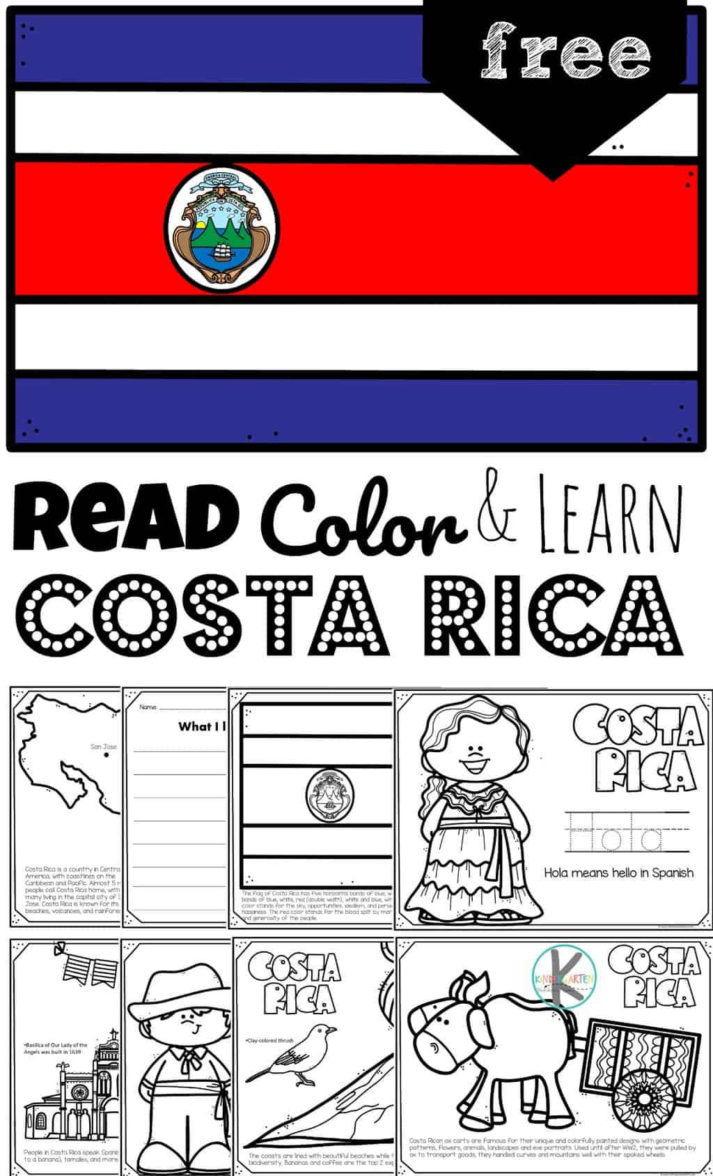 Free costa rica coloring pages