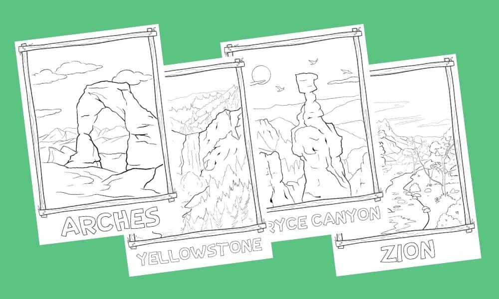 Us national park coloring pages