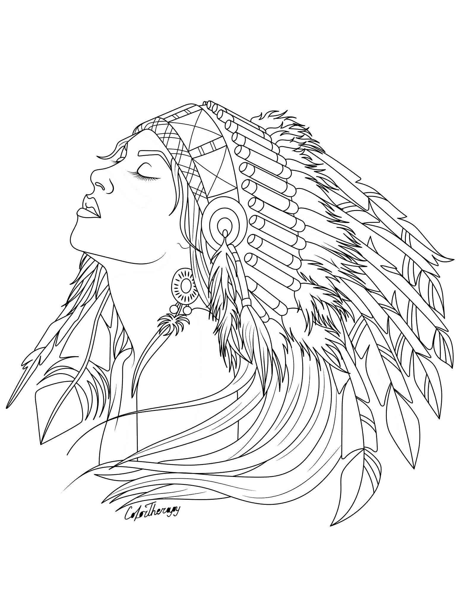 Native american coloring pages for adults