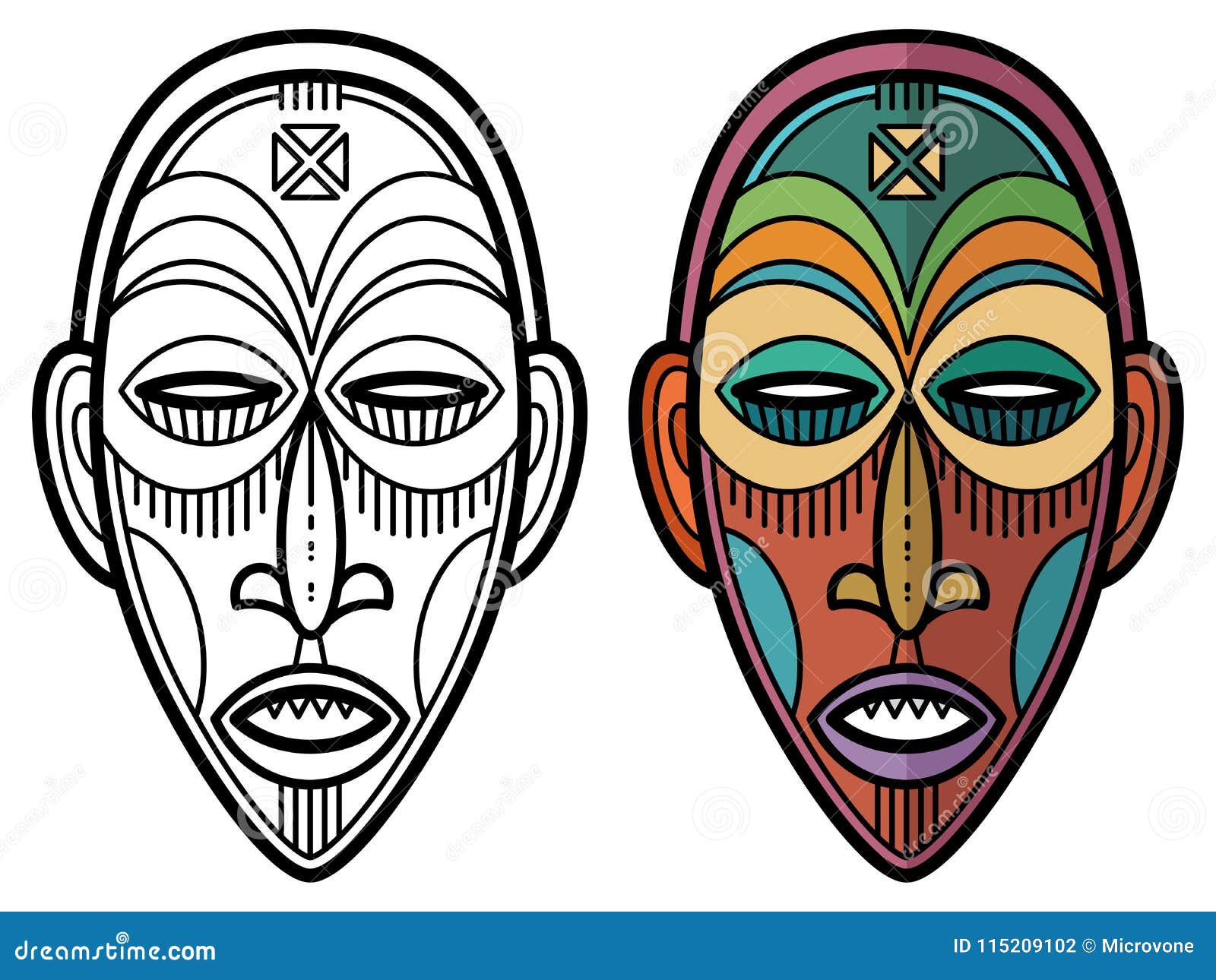 Indian aztec african mexican historic tribal mask stock vector