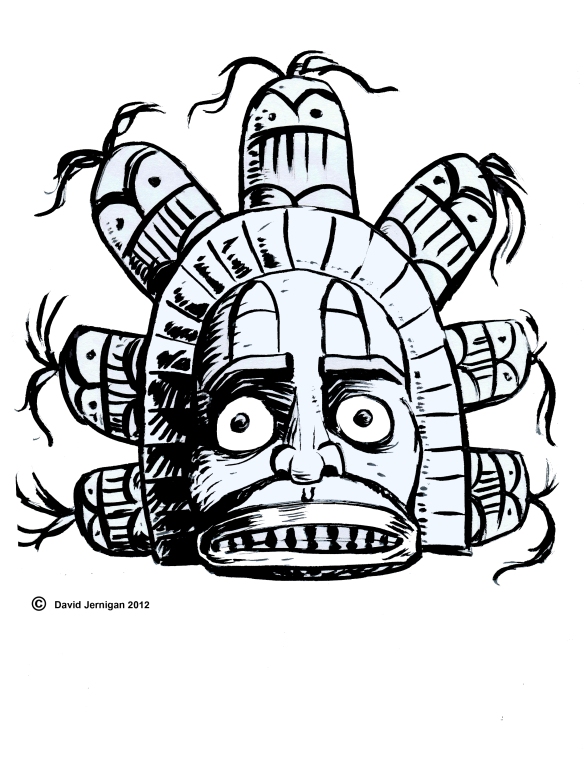 Illustration of alaskan indian masks