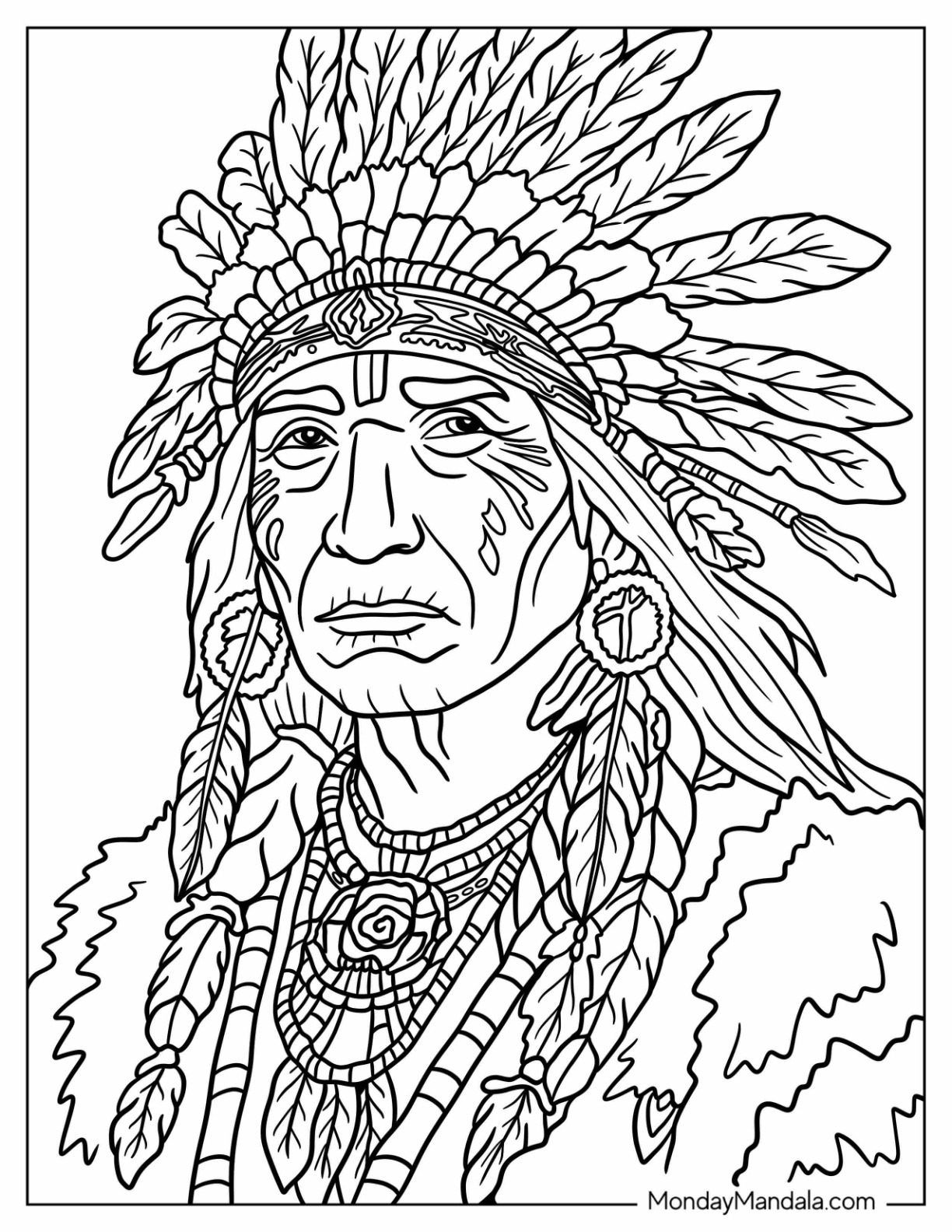 Native american coloring pages free pdf printables