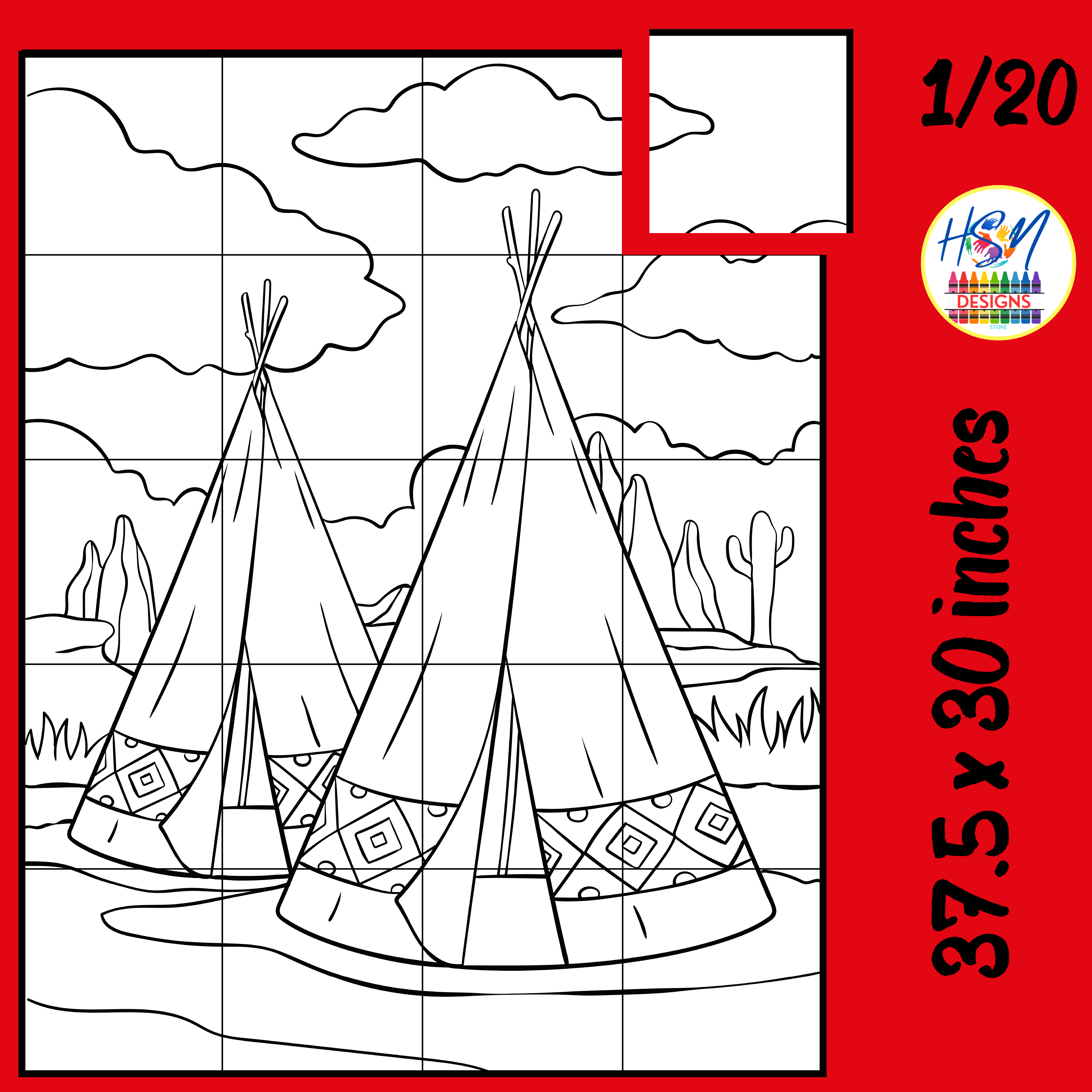Native american heritage month tepees collaborative poster art coloring pages made by teachers