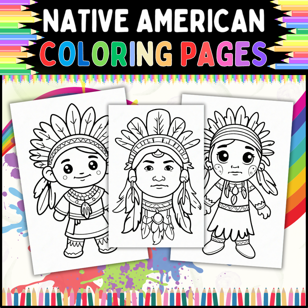 Native american coloring pages perfect for classroom use or home learning made by teachers