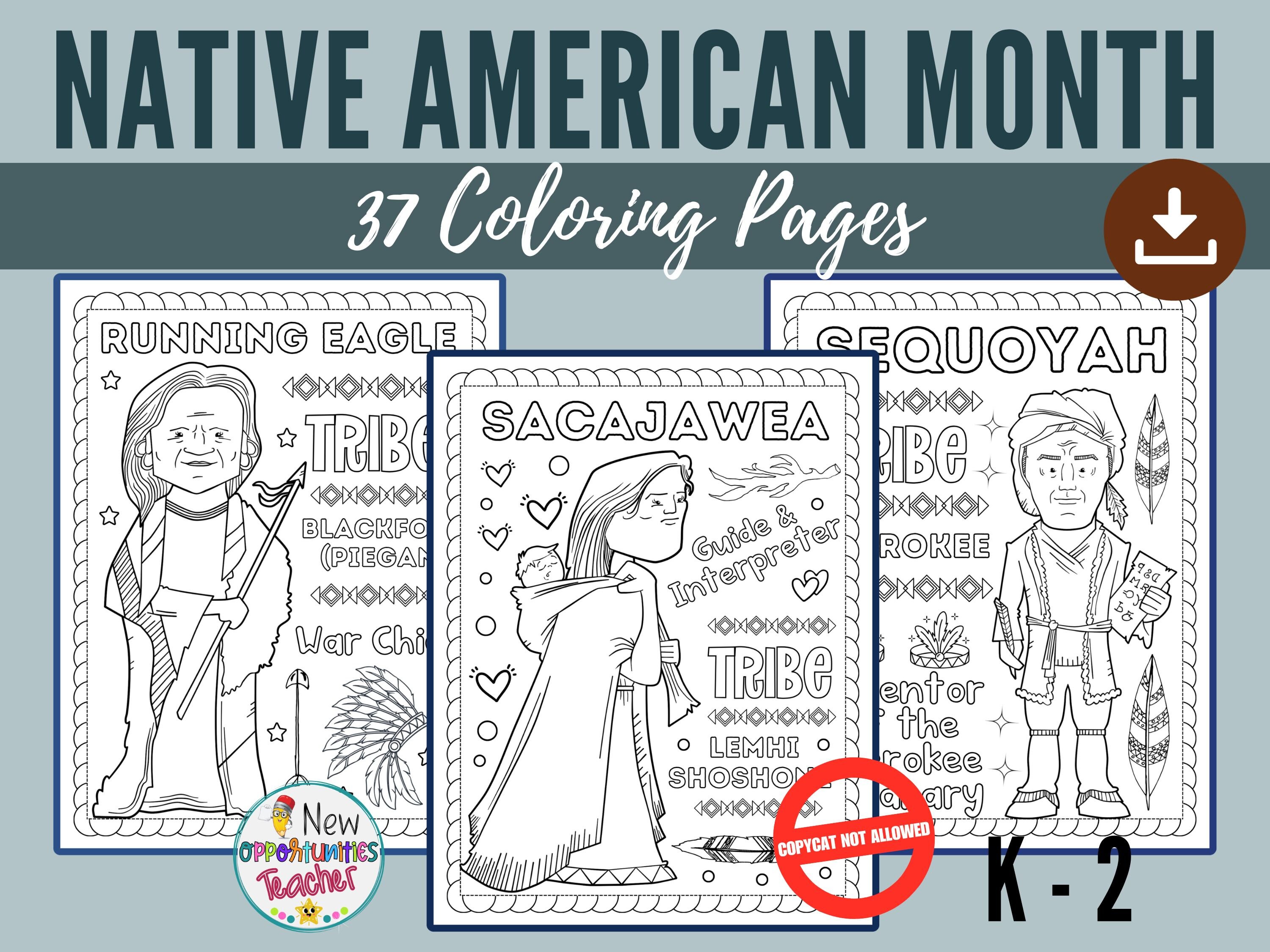 Native american heritage month coloring pages native american notable indigenous coloring sheets american indian heritage month activity download now