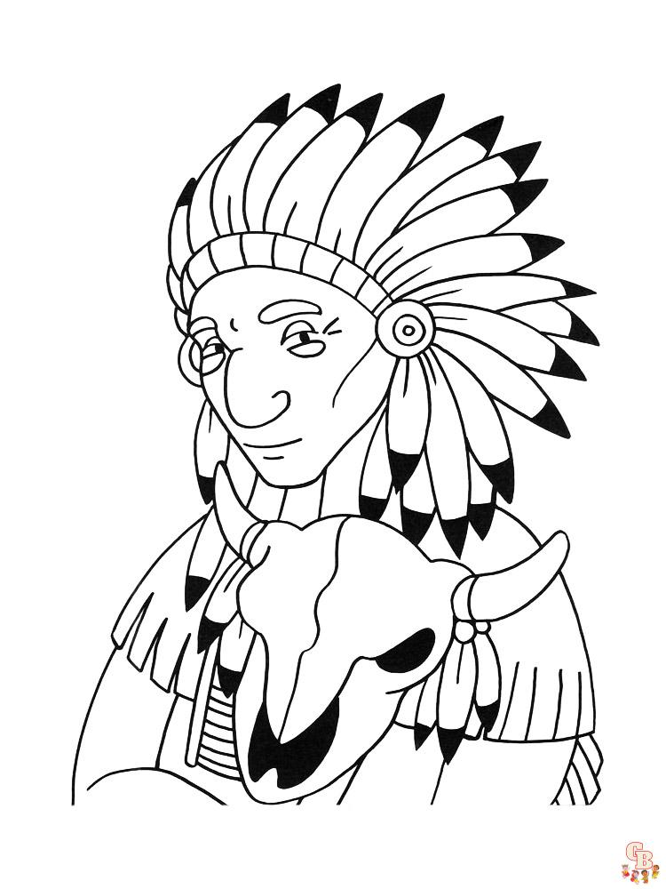 Free printable native american coloring pages for kids