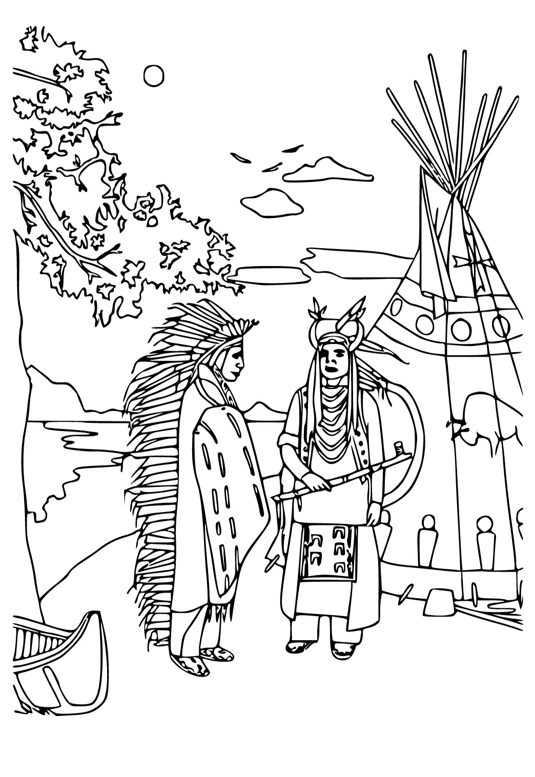Free printable native american house coloring page for adults and kids
