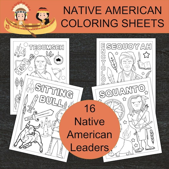 Native american heritage month coloring pages native american leaders heroes coloring sheets fun crazy coloring book pdf