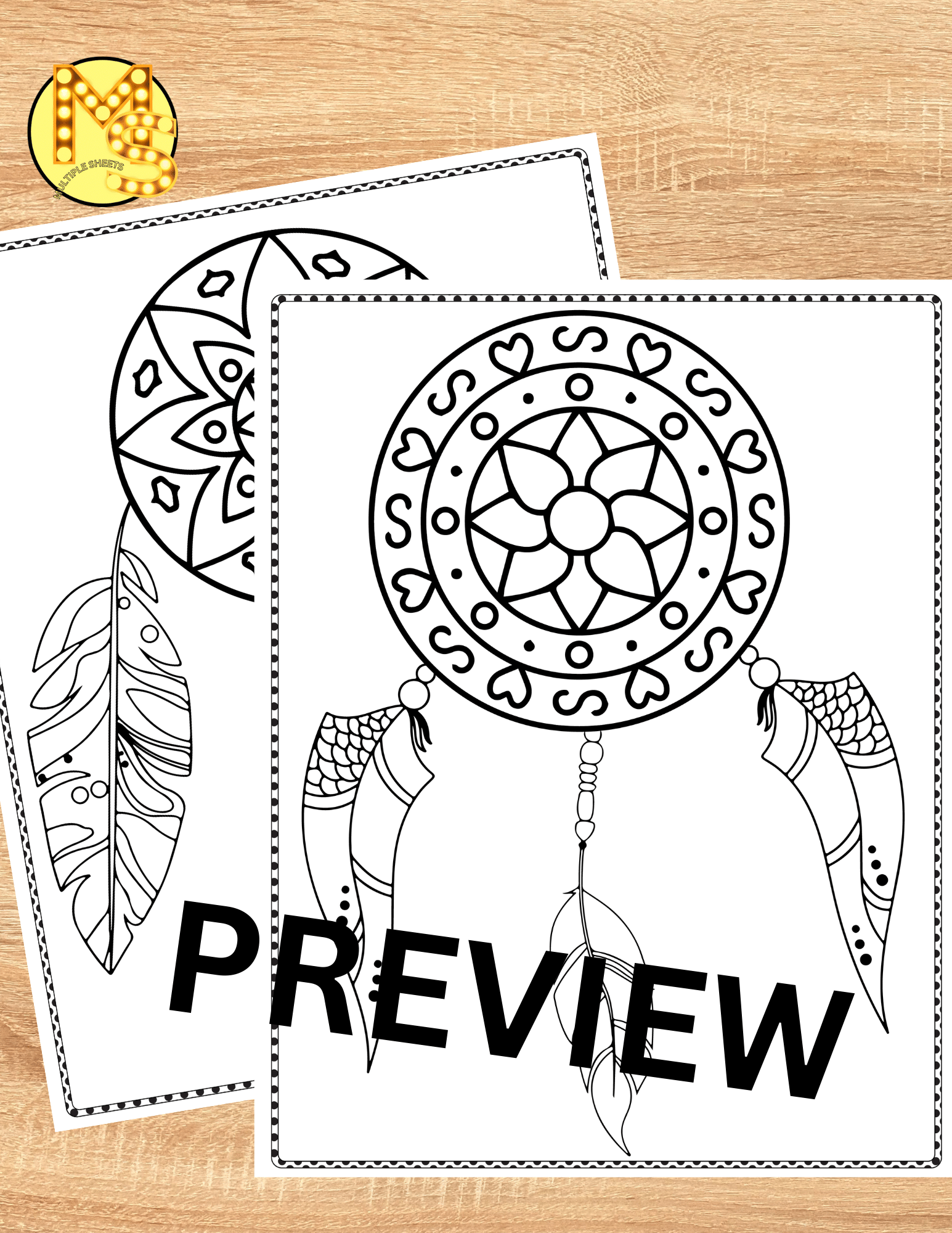 Dream catcher coloring sheets