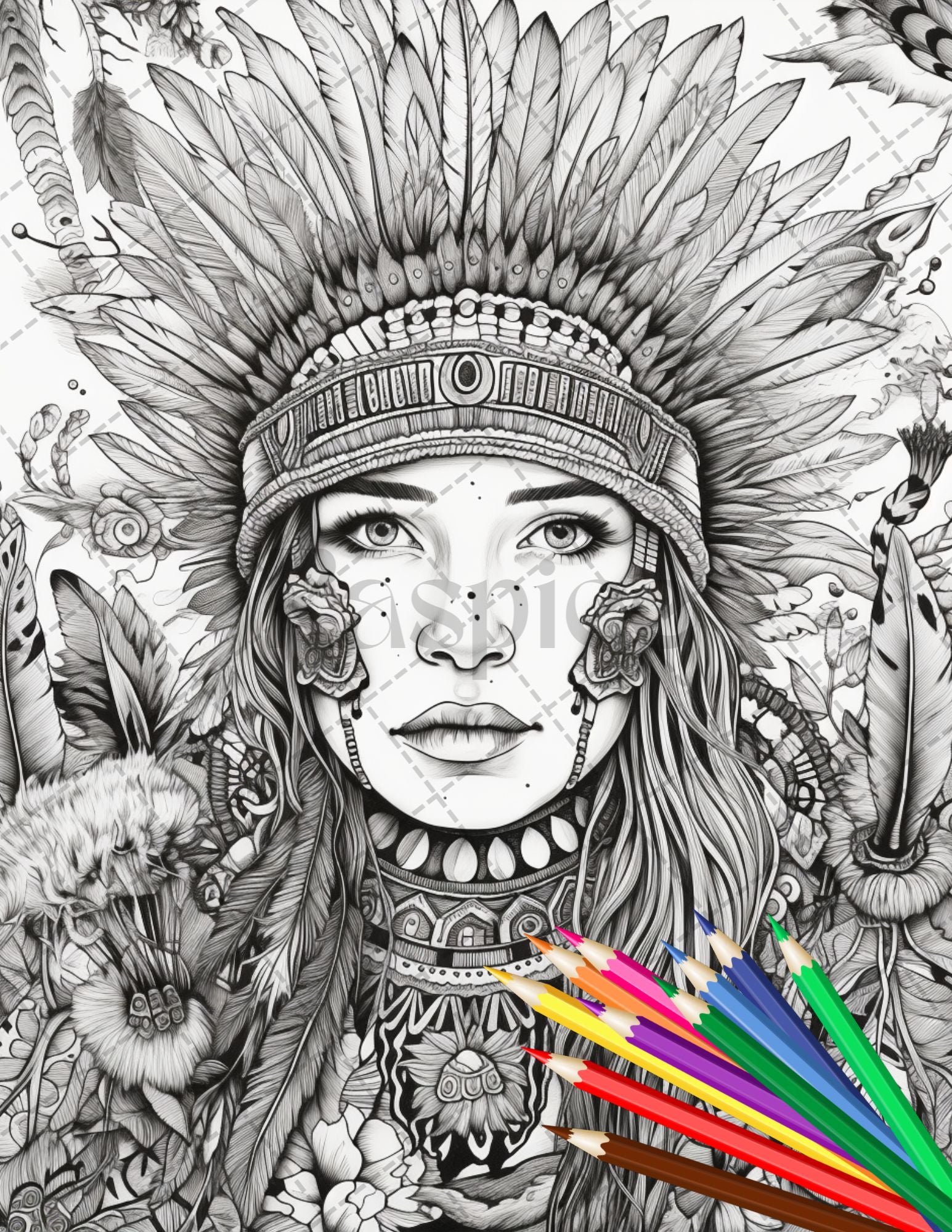 Native american girls printable coloring pages for adult native am â coloring