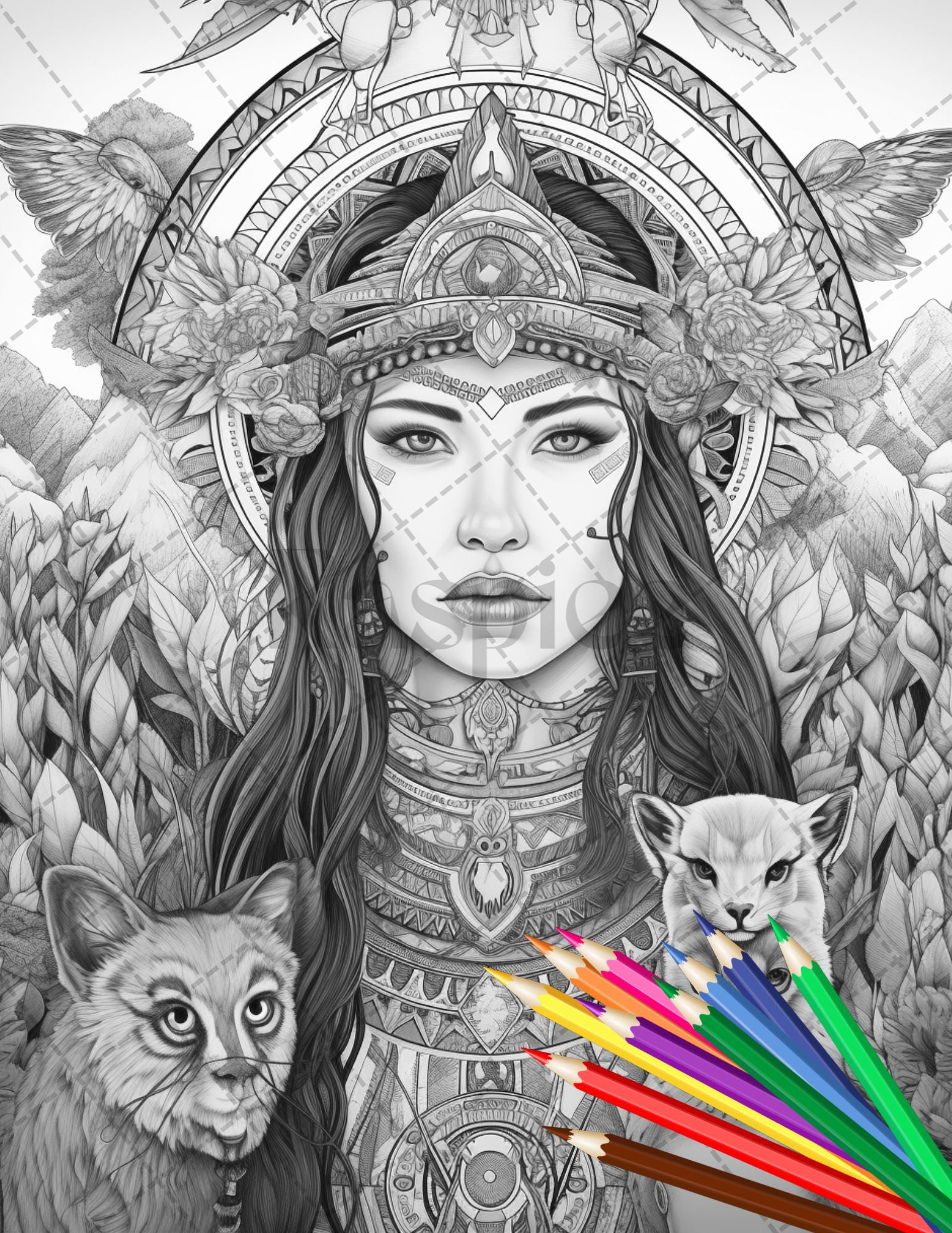 Native american girls printable coloring pages for adult native am â coloring