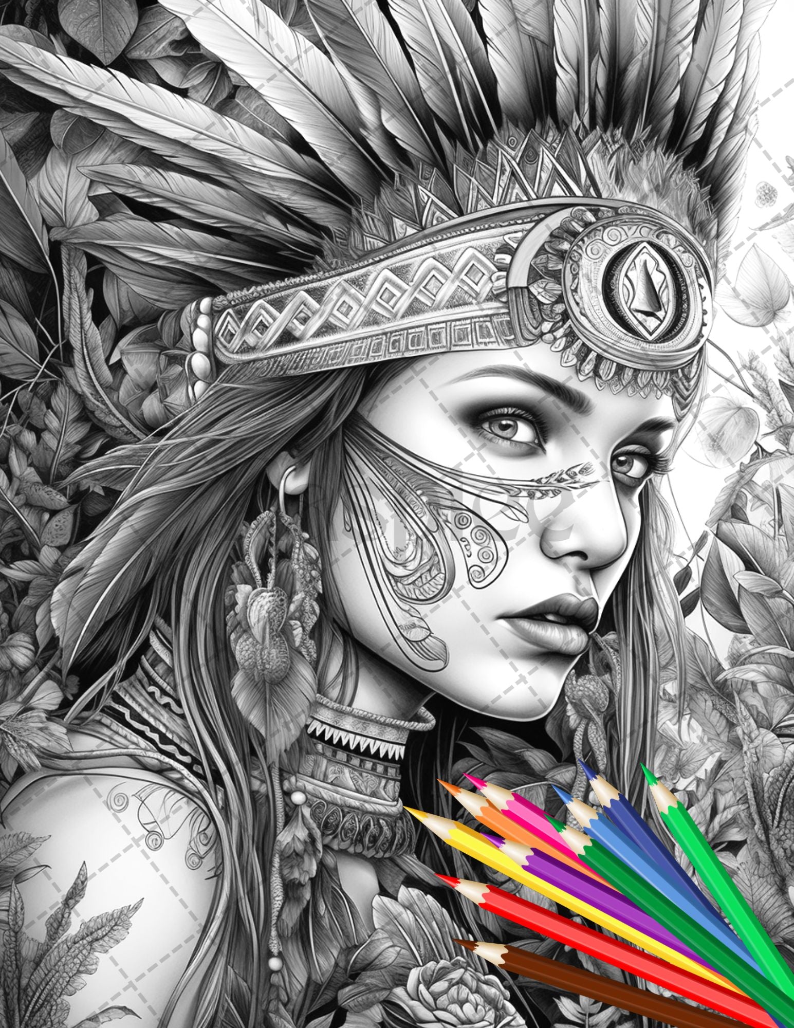 Native american girls printable coloring pages for adult native am â coloring