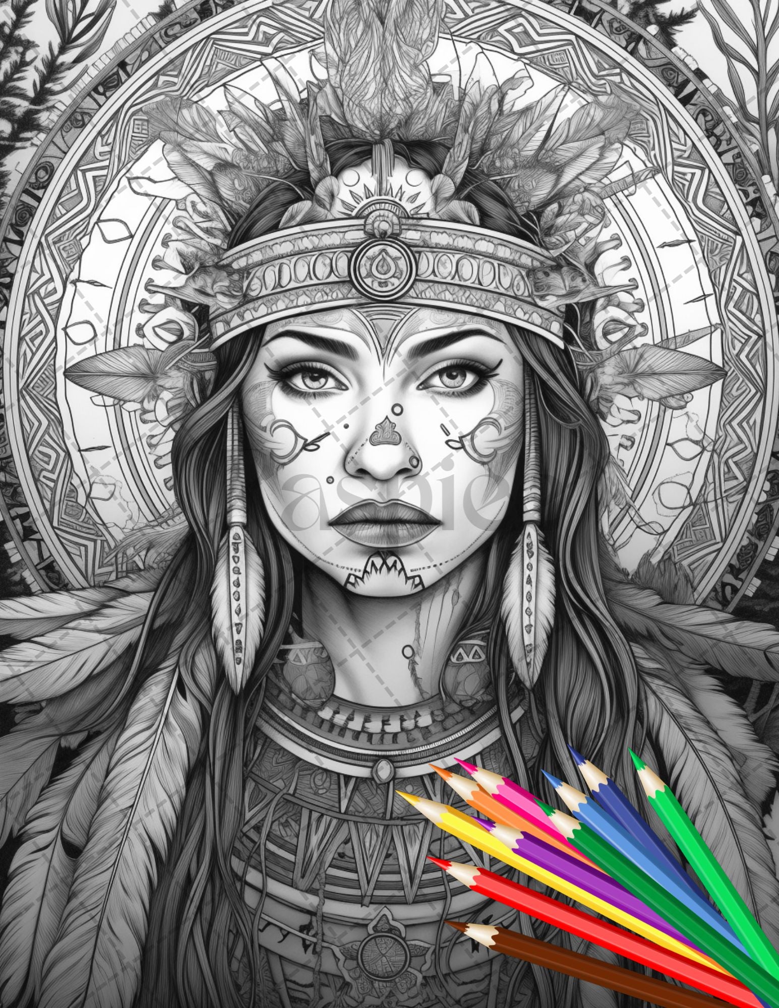 Native american girls printable coloring pages for adult native am â coloring