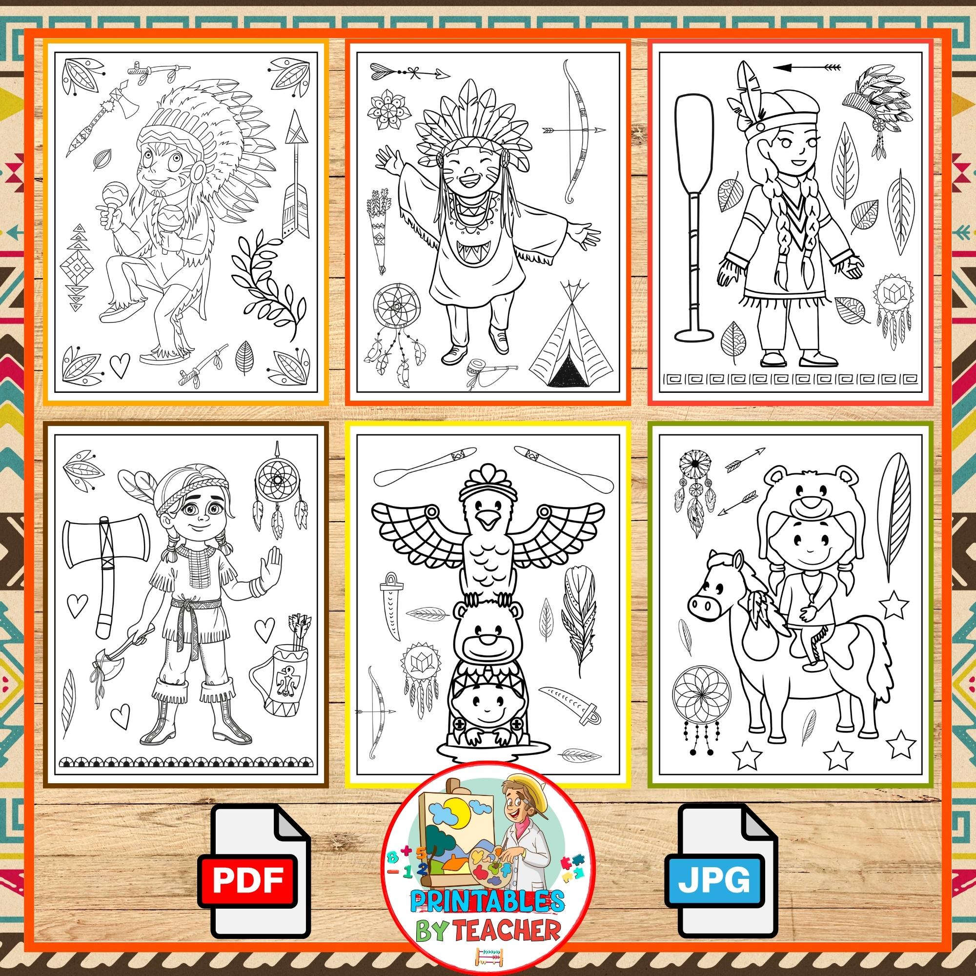 Native american heritage month coloring pages november activities