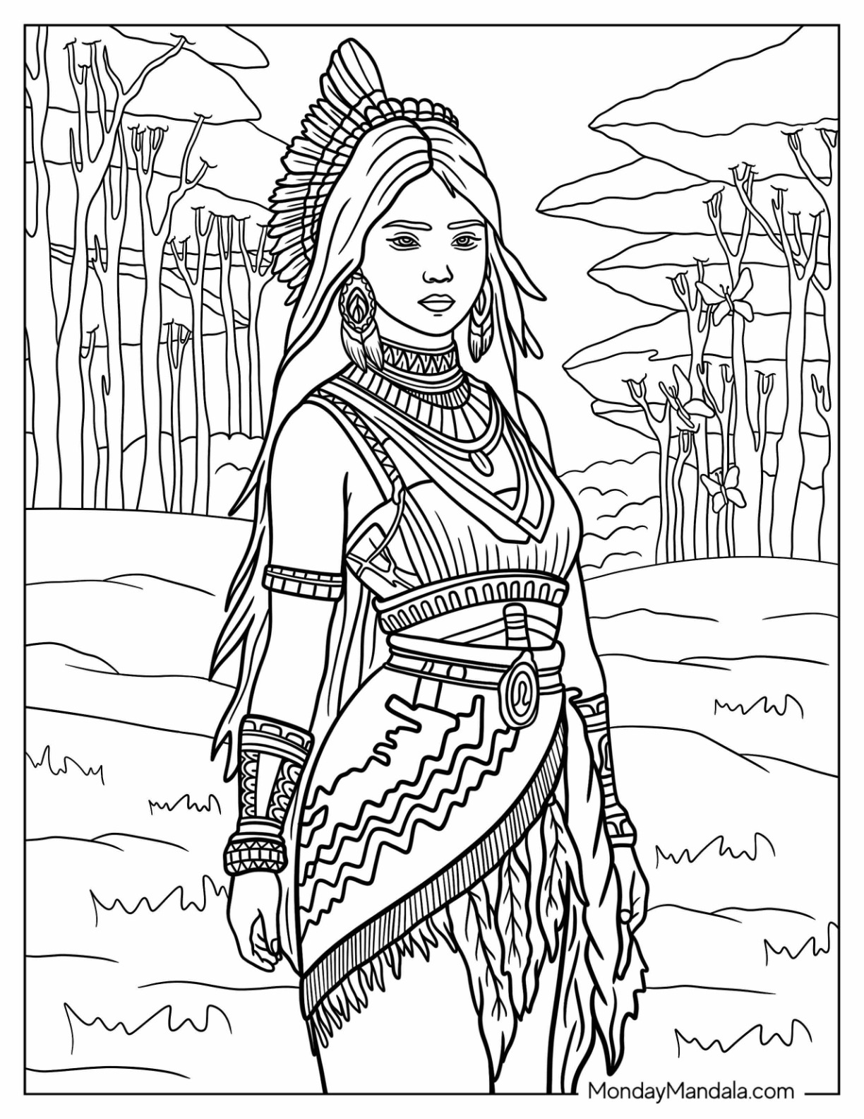 Native american coloring pages free pdf printables