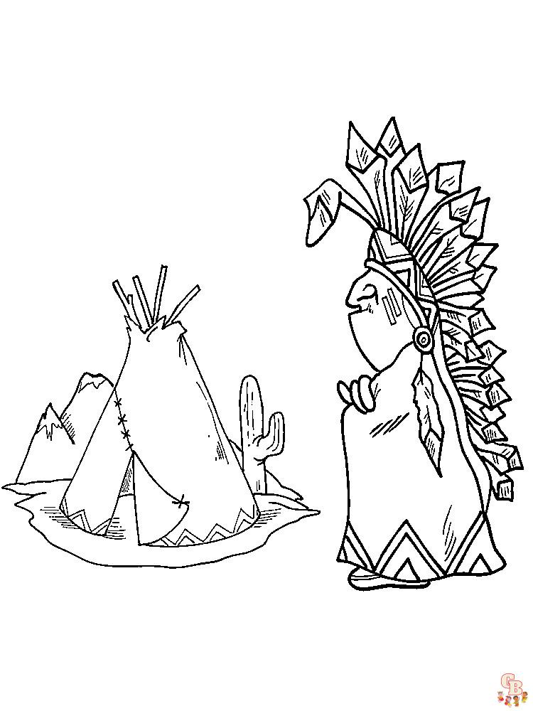 Free printable native american coloring pages for kids