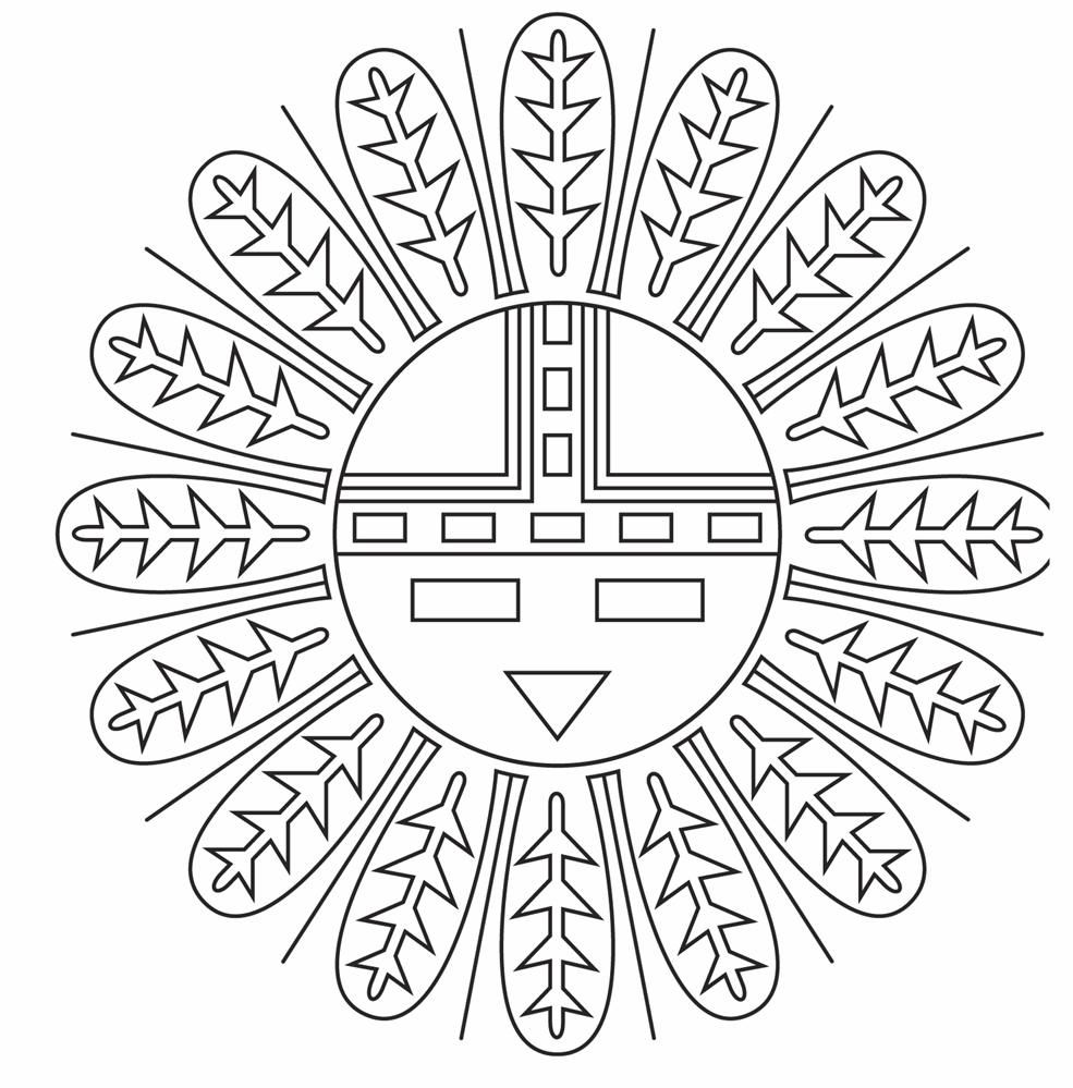 Native american coloring pages native american symbols native american patterns mandala coloring pages