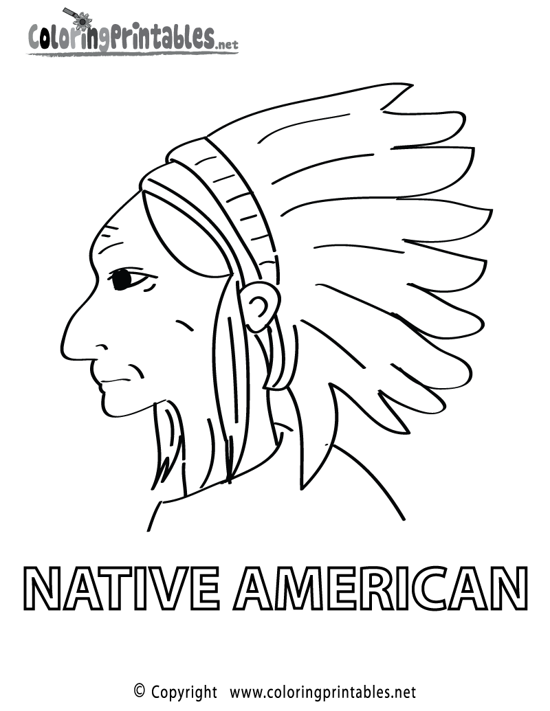 Native american coloring page