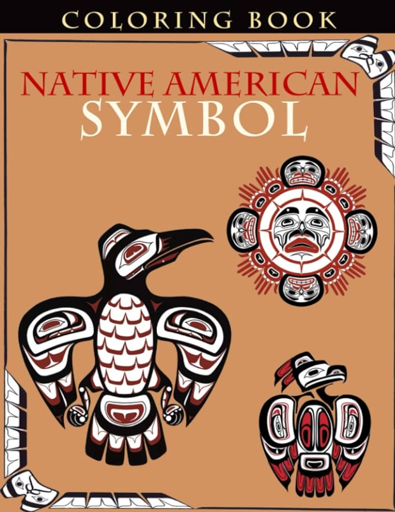 Native american symbol coloring book traditional american indian designs