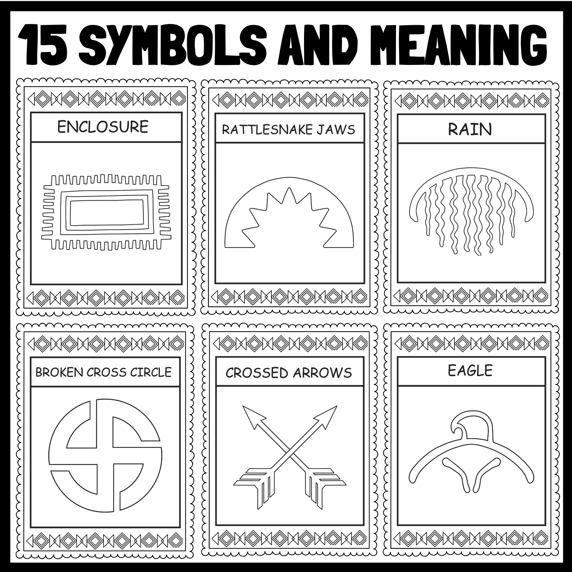 Native american heritage month symbols and meanings coloring pages made by teachers