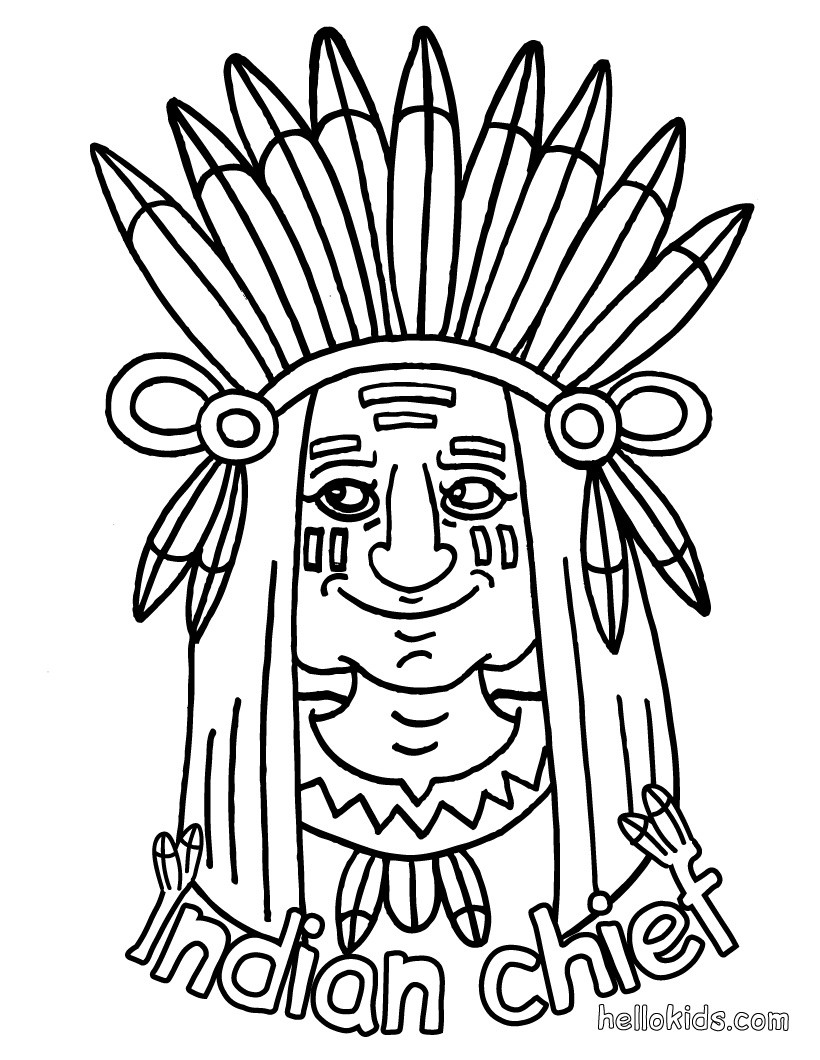 Native american coloring pages