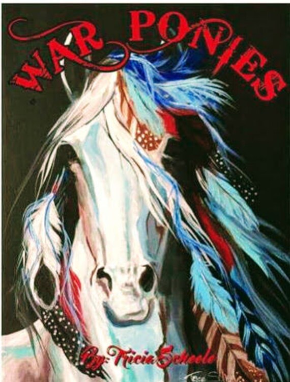 War pony coloring book horses native american art western