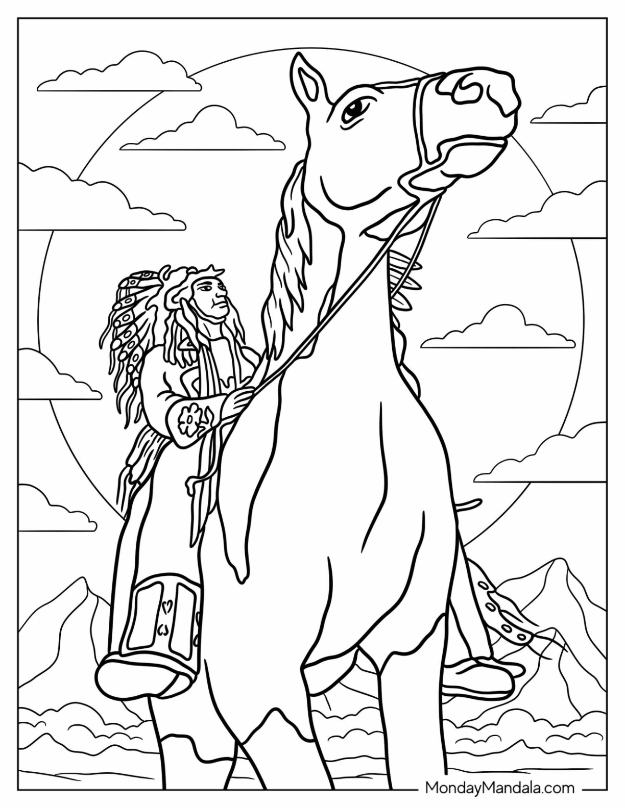 Native american coloring pages free pdf printables