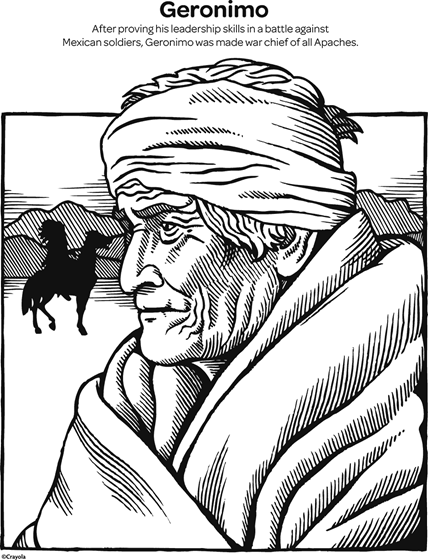 Chief geronimo coloring page