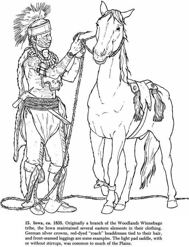 Horse coloring page celebrating native american culture