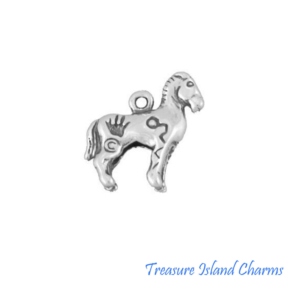 Painted war horse pony native american indian d sterling silver charm