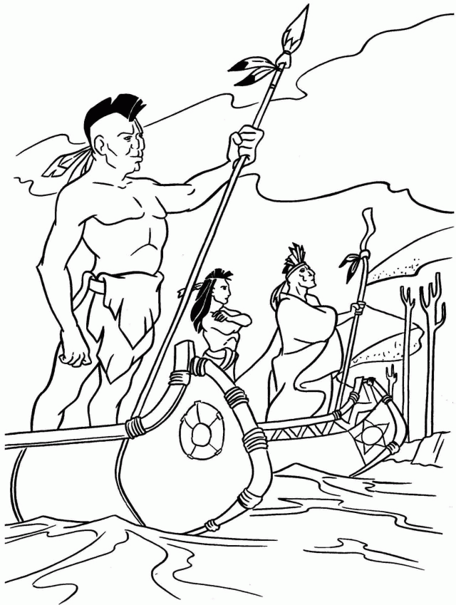 Native americans coloring page