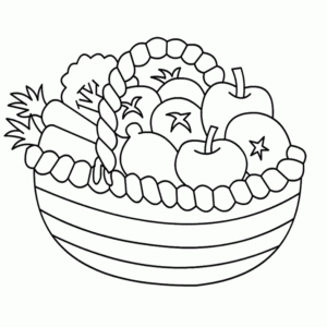 Fruit basket coloring pages printable for free download