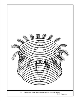 Native american pomo basket coloring page and lesson plan ideas